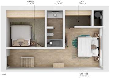 C2L Floor Plan at City Square Lofts, Des Moines, IA, 50309