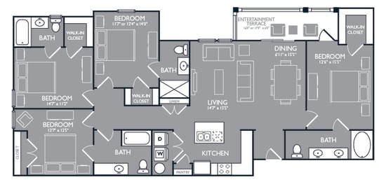 Four-Bedroom Floor Plan at Mansions at Spring Creek, Texas