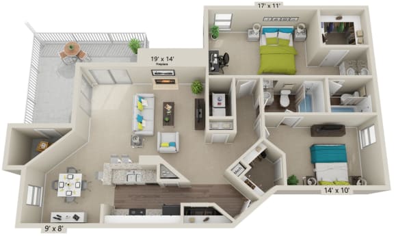 Floor Plan  3D floorplan of B3