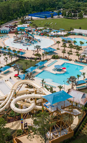 Aerial view of the swimming pool at Velara Luxury Apartments, Ponte Vedra Beach, FL