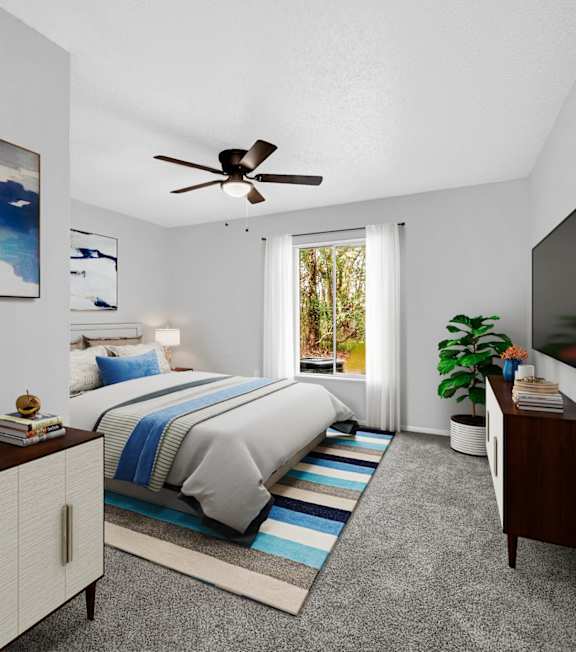 a bedroom at Southern Oaks Apartments in Orlando, Florida