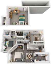 3 Bed 2 Bath Floor Plan | 1,252 Sq. Ft. at Woodwinds, South Carolina, 29803