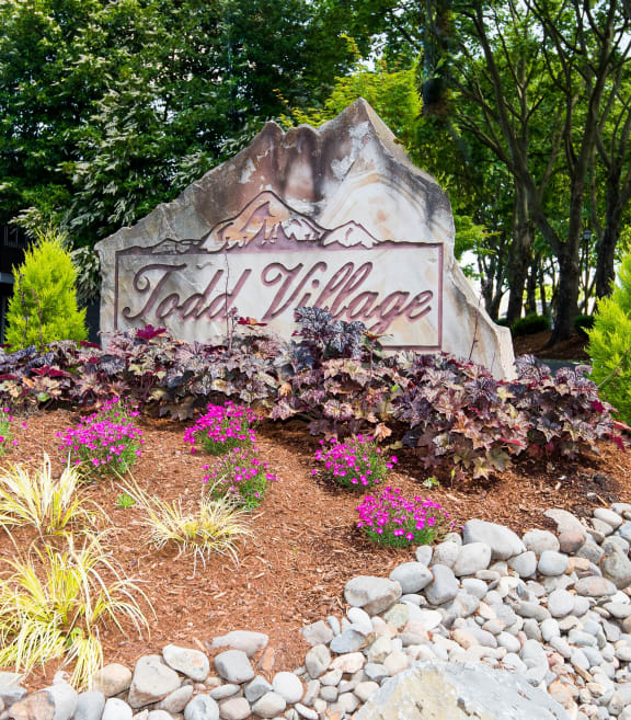 Todd Village monument sign at Todd Village Apartments, Tualatin