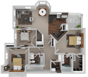 a floor plan of a house with a bedroom and a living room at Century HomePlace, Prattville, AL 36066