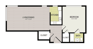 The Broadview Apartments 1D Floor Plan