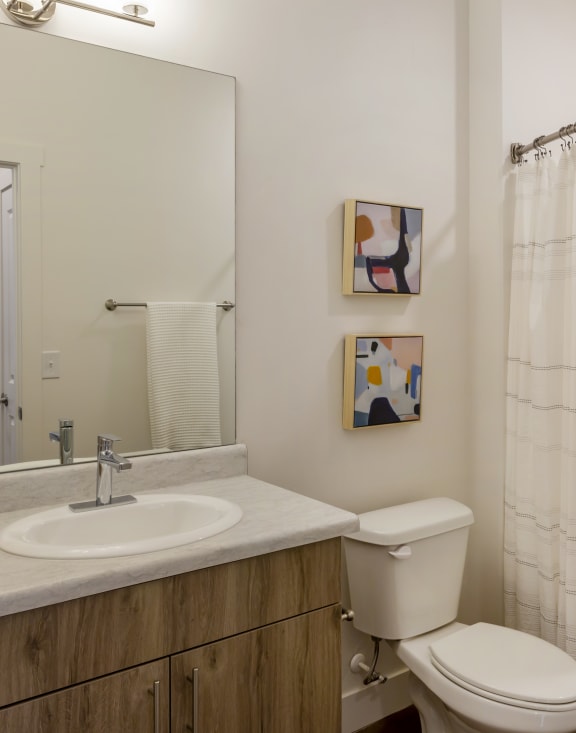 Bathroom with Large Soaking Tub at Ridge View Apartments, Cheyenne, WY