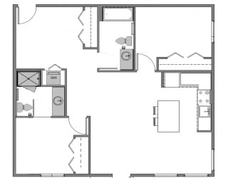 Sparc Apartments 2x2 Building B and D Floor Plan