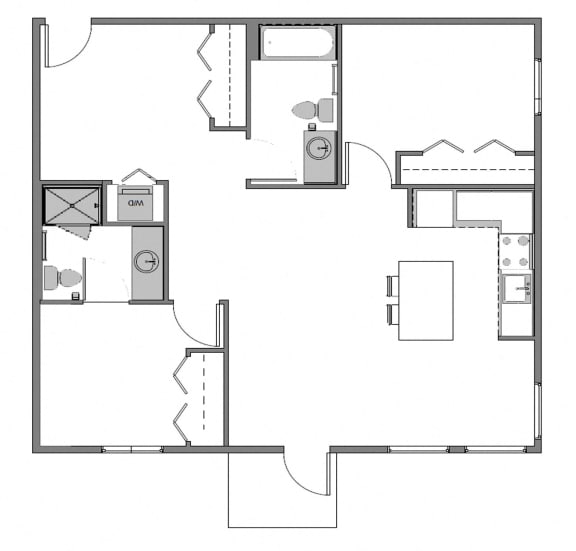 Sparc Apartments 2x2 Building B and D Floor Plan