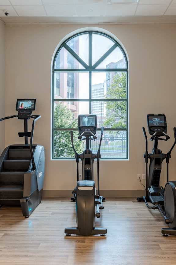 Fitness Center With Updated Equipment at 15 Bank Apartments, New York