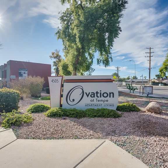 Monument Sign at Ovation at Tempe Apartments