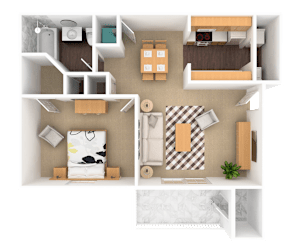 Sapphire 1 Bedroom 1 Bathroom, 685 sq. ft., at Barton Farms in Greenwood, IN 46143