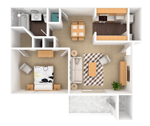 Sapphire 1 Bedroom 1 Bathroom, 685 sq. ft., at Barton Farms in Greenwood, IN 46143