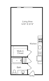 St Luke's Apartments in Seattle, Washington Studio Floor Plan