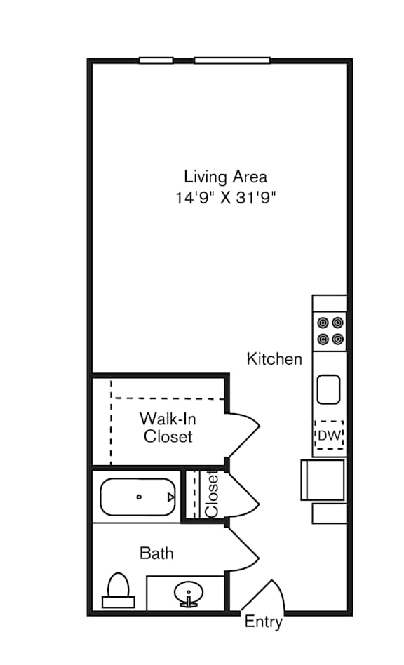 St Luke's Apartments in Seattle, Washington Studio Floor Plan