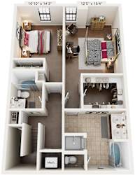 2 Bed 2.5 Bath Floor Plan | 1,740 Sq. Ft. at Mayton Transfer Lofts in Petersburg, Virginia