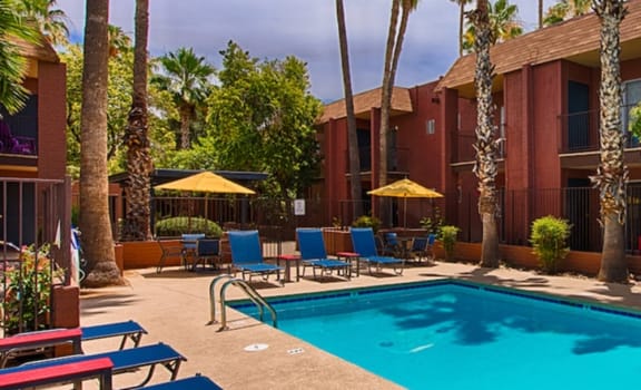 Sparkling Swimming Pool at Fountain Plaza Apartments, Tucson, 85712