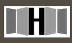 A graphic of a black letter H on a white background.