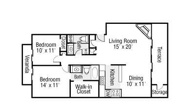 Two Bedrooms Two Baths