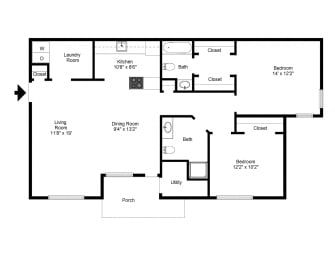 Two Bedroom Apartment at Fetzner Square Apartments & Townhouses, Rochester, NY