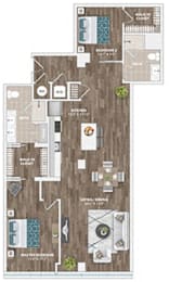 B16B Floor Plan at Sinclaire on Seminary, Alexandria, 22311