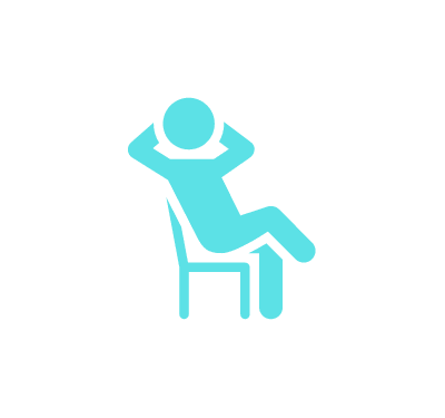 person sitting on a chair talking on the phone icon illustration