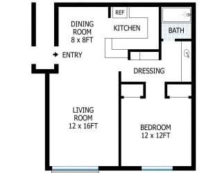 1 Bedroom Floorplan