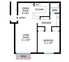 1 Bedroom Floorplan