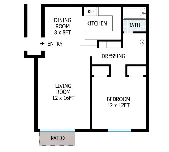 Floor Plan  1 Bedroom Floorplan
