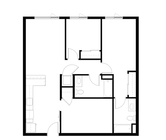 2Bedroom V Floor Plan at Victory Northgate Apartments, Seattle