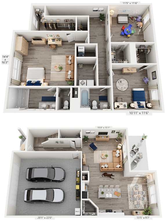3 Bed 2.5 Bath Floor Plan | 1,749 Sq. Ft. at Valley Ridge in Rossville, 30741