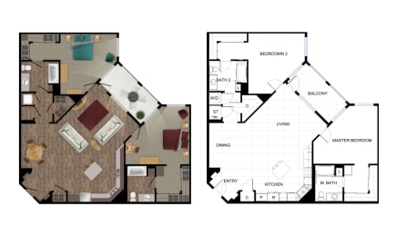 Floor Plan  two floor plans of a house with different layouts