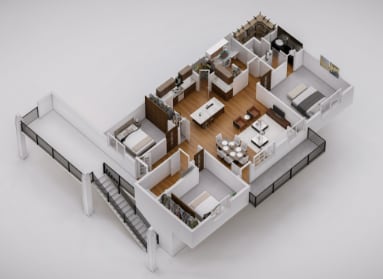 Floor Plan  LARGE 3BR, 2BA - 1318SF