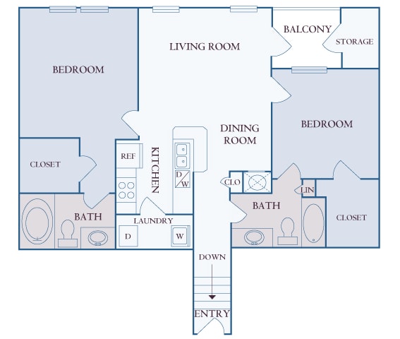 Carrington Place at Shoal Creek - B3 - 2 bedrooms 2 bathrooms - 2D
