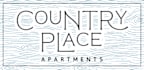 A sign that says "Country Place Apartments" in a sketchy font.