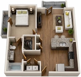 1Bed/1Bath - Two Balconies