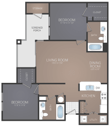 B2 Floor Plan at Promenade at Carillon, St. Petersburg, FL
