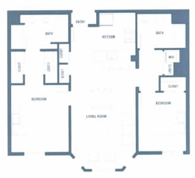 2 bedroom floor plan | Aventine Apartments Hercules CA
