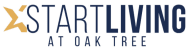 a blue and yellow logo for starting at oak tree