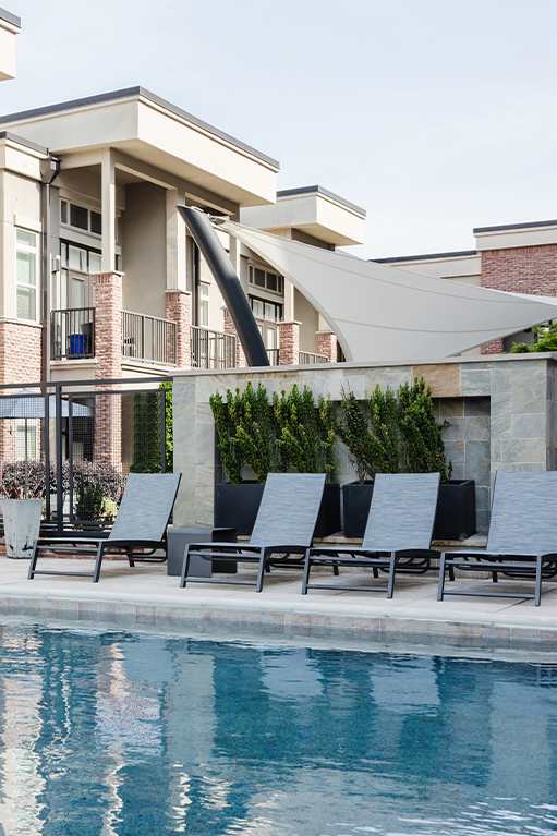 the swimming pool at the residence at dusk