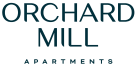 the logo for orchard mill apartments