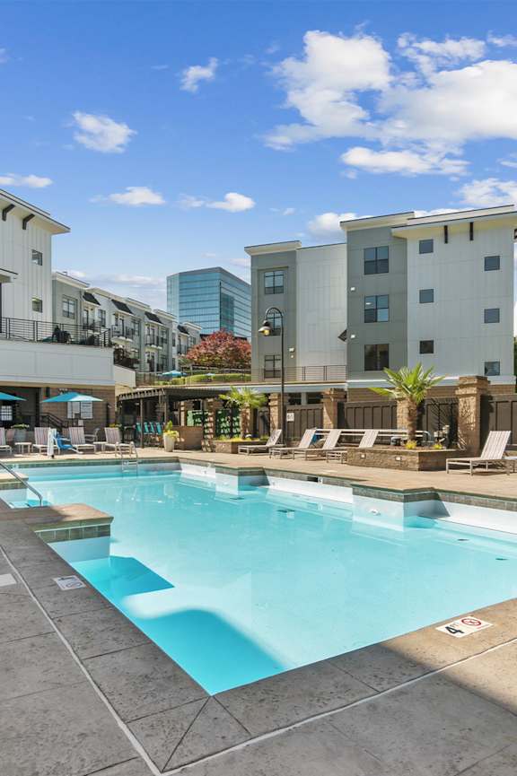 Pool Side Relaxing Area at Park and Kingston, Charlotte, North Carolina
