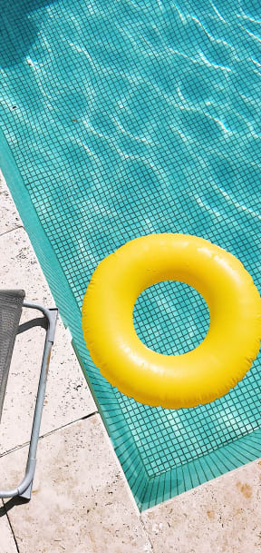 Swimming pool with yellow float