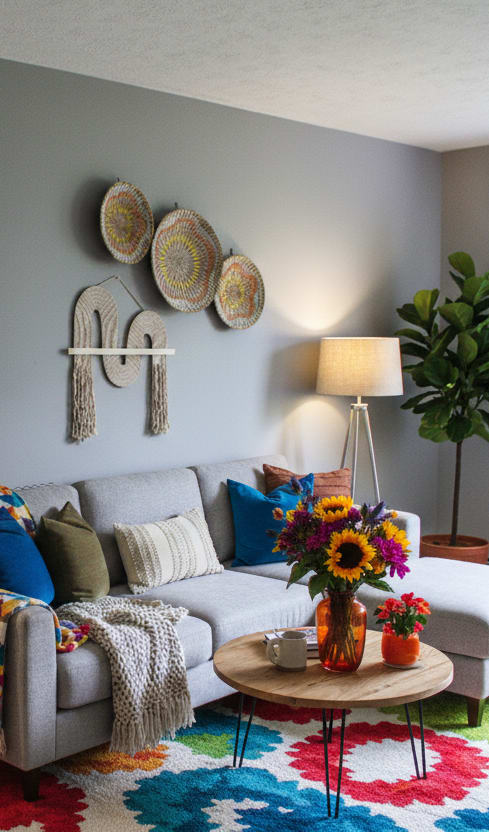 Renovated Living Room with decor  at Highview Manor Apartments, Fairport