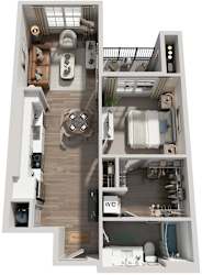 1 Bed 1 Bath Floor Plan | 784 Sq. Ft. at Canopy at Ginter Park Apartments in VA 23227