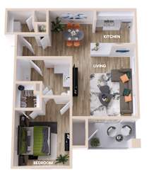 A floor plan of a house with labeled rooms.
