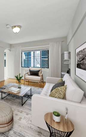 Living area (virtually staged) at York and Potomac Park in Washington, DC 20006
