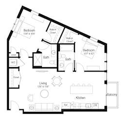B4 and B4B Floor Plan at Rialto, Washington, 20002