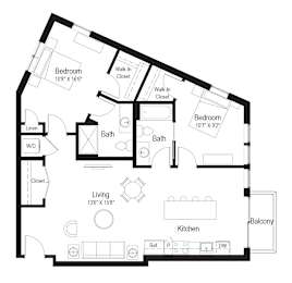 B4 and B4B Floor Plan at Rialto, Washington, 20002