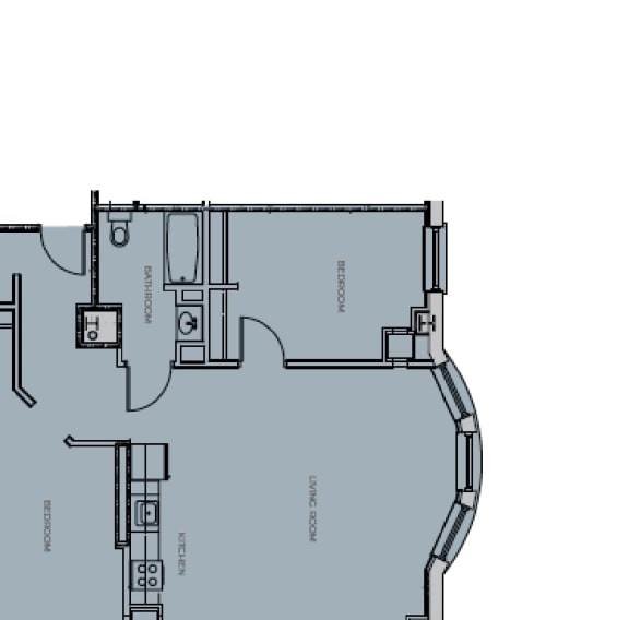Two Bedroom Floor Plan in Apartment for Rent in University City