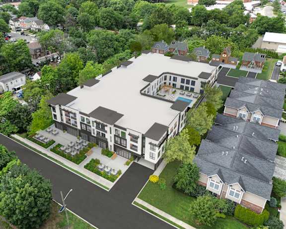 Aerial view of building1 at The Franklin at Tenafly, New Jersey, 07670